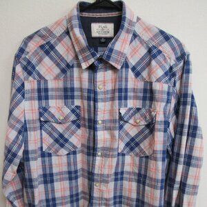 Flag & Anthem Multicolor Plaid Long Sleeve Pearl Snap Shirt XL